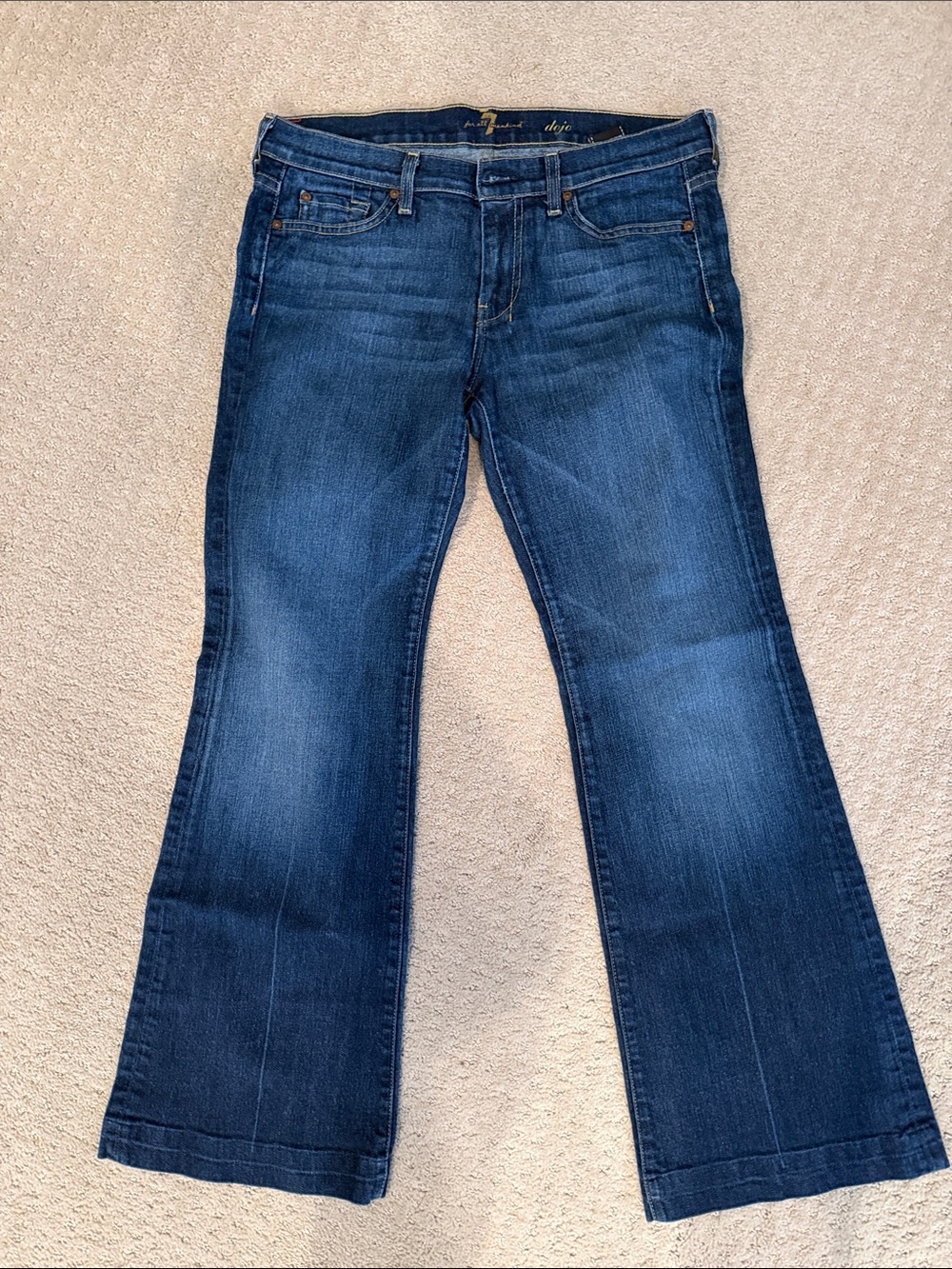 7 For All Mankind Dark Blue Flare Jeans